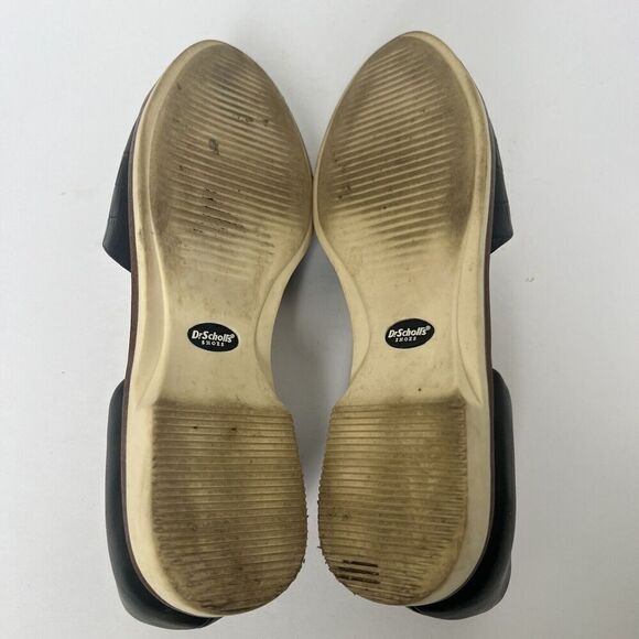 DR SCHOLLS Black Faux Croc Cut Out D'Orsay Flats Shoes 7 Slip On Comfort - Picture 12 of 12